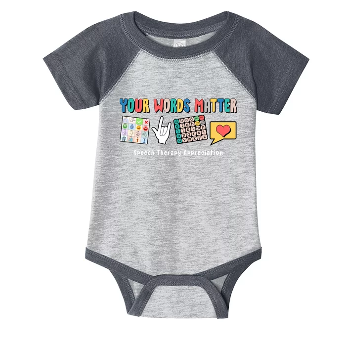 Your Words Matter Speech Therapy Appreciation Infant Baby Jersey Bodysuit