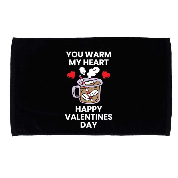 You Warm My Heart Happy Valentine's Day Rotic Saying Gift Microfiber Hand Towel