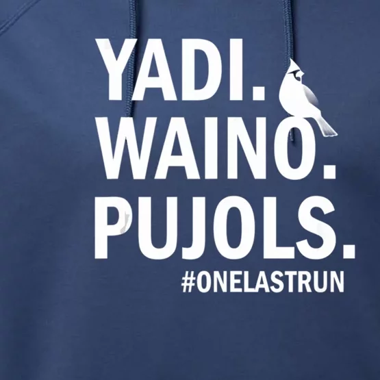 Yadi Waino Pujols #Onelastrun Baseball Softball Performance Fleece Hoodie