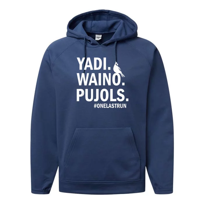 Yadi Waino Pujols #Onelastrun Baseball Softball Performance Fleece Hoodie