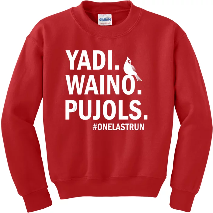 Yadi Waino Pujols #Onelastrun Baseball Softball Kids Sweatshirt