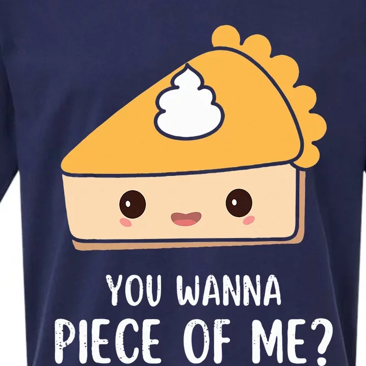 You Wanna Piece of Me Thanksgiving Funny Pumpkin Pie Sueded Cloud Jersey T-Shirt