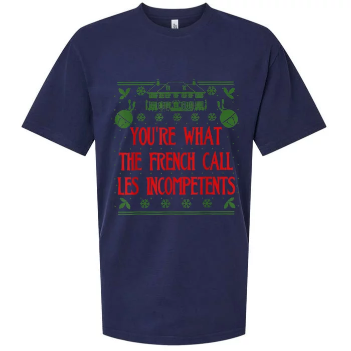 You're What The French Call Les Incompetents Xmas Alone Home Sueded Cloud Jersey T-Shirt