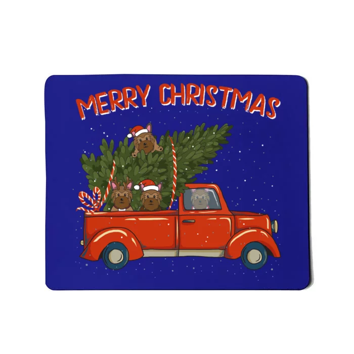 Yorkie Xmas Vintage Red Pickup Retro Truck Meaningful Gift Mousepad