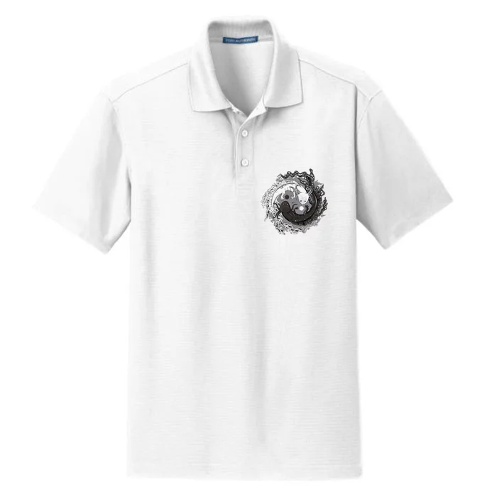 Yin Yang Axolotls Zen Axolotl Meditation Yoga Dry Zone Grid Performance Polo