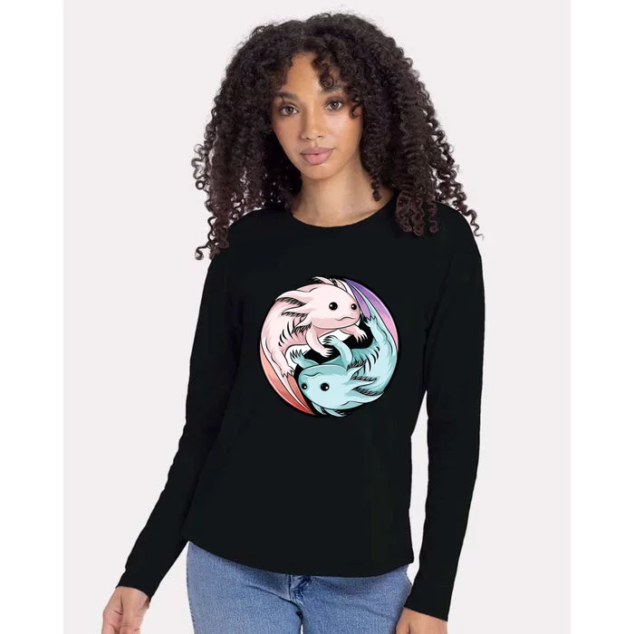 Ying Yang Axolotls Womens Cotton Relaxed Long Sleeve T-Shirt