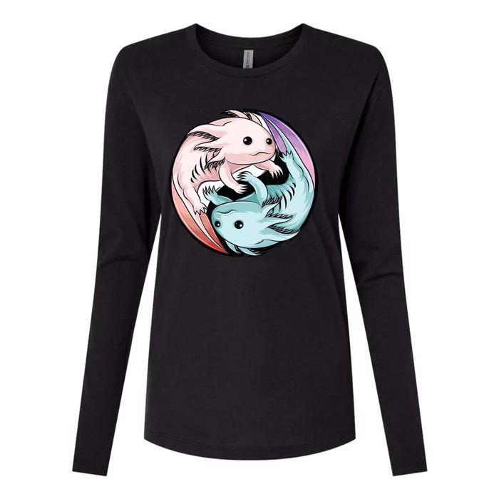 Ying Yang Axolotls Womens Cotton Relaxed Long Sleeve T-Shirt