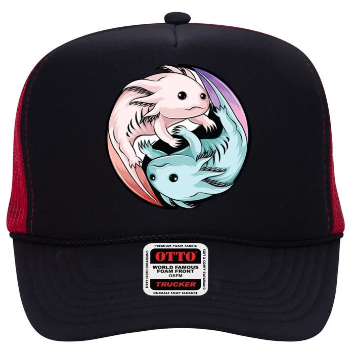 Ying Yang Axolotls High Crown Mesh Trucker Hat