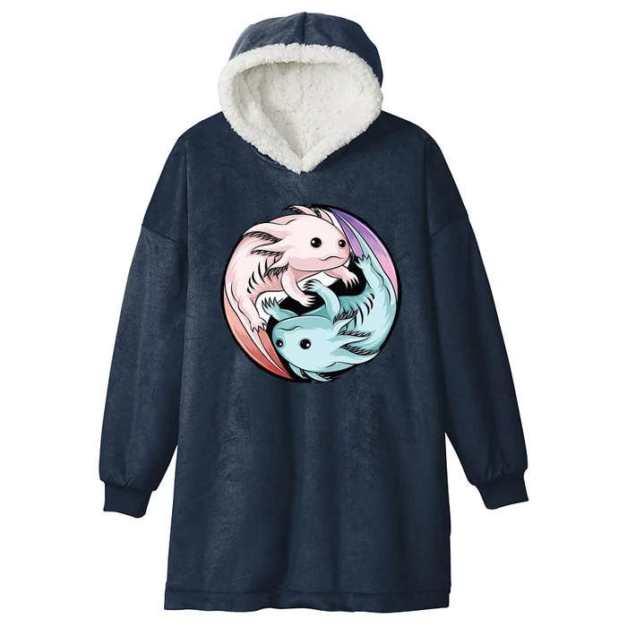 Ying Yang Axolotls Hooded Wearable Blanket