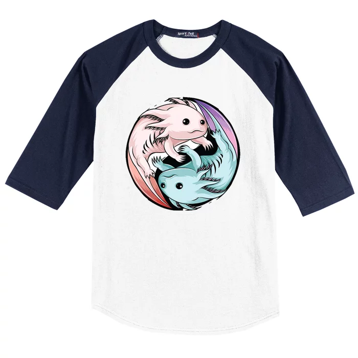 Ying Yang Axolotls Baseball Sleeve Shirt