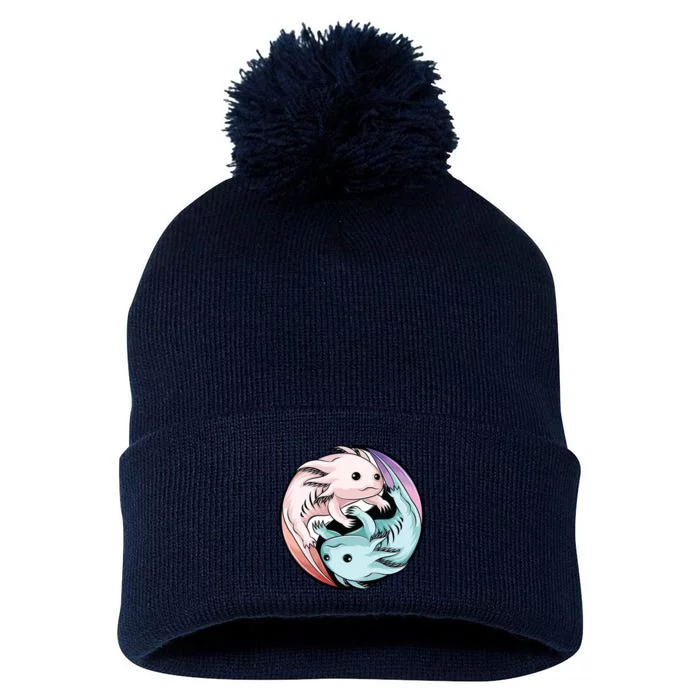 Ying Yang Axolotls Pom Pom 12in Knit Beanie