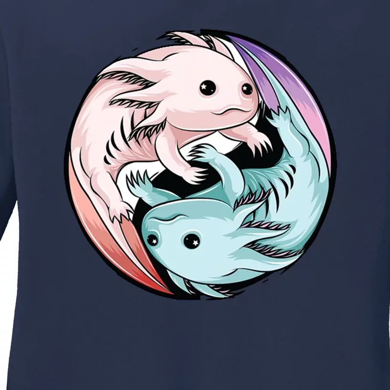 Ying Yang Axolotls Ladies Long Sleeve Shirt