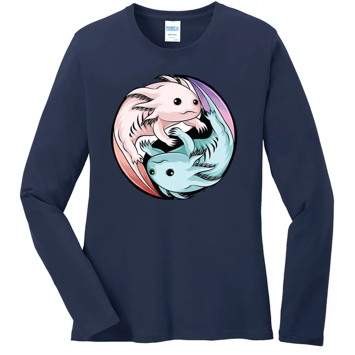 Ying Yang Axolotls Ladies Long Sleeve Shirt