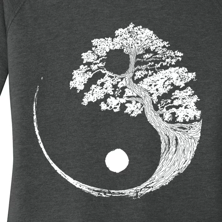 Yin Yang Bonsai Tree Japanese Buddhist Zen Gift Women's Perfect Tri Tunic Long Sleeve Shirt