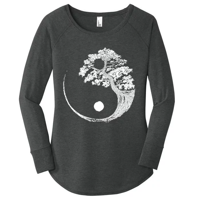 Yin Yang Bonsai Tree Japanese Buddhist Zen Gift Women's Perfect Tri Tunic Long Sleeve Shirt