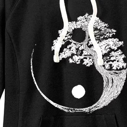 Yin Yang Bonsai Tree Japanese Buddhist Zen Gift Women's Fleece Hoodie