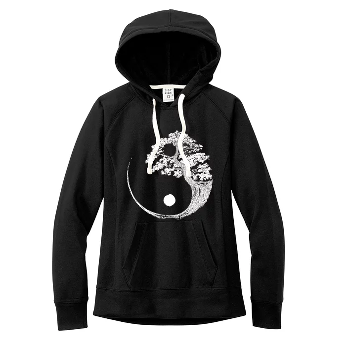 Yin Yang Bonsai Tree Japanese Buddhist Zen Gift Women's Fleece Hoodie