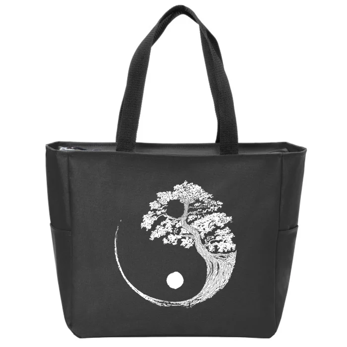 Yin Yang Bonsai Tree Japanese Buddhist Zen Gift Zip Tote Bag