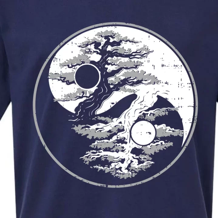 Yin Yang Bonsai Tree Spiritual Enso Circle Yoga Gift Idea Gift Sueded Cloud Jersey T-Shirt