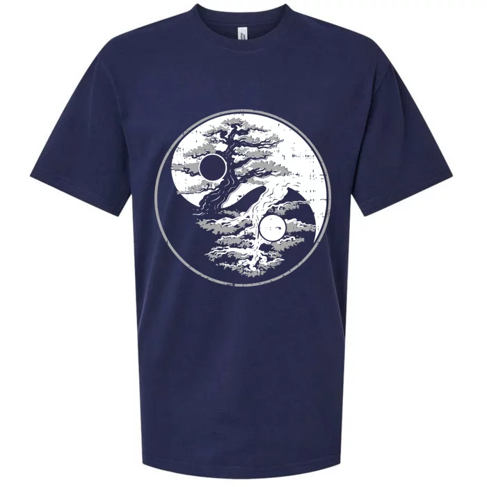 Yin Yang Bonsai Tree Spiritual Enso Circle Yoga Gift Idea Gift Sueded Cloud Jersey T-Shirt