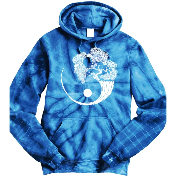 Yin Yang Bonsai Tree Japanese Gardening Zen Buddhist Funny Gift Tie Dye Hoodie