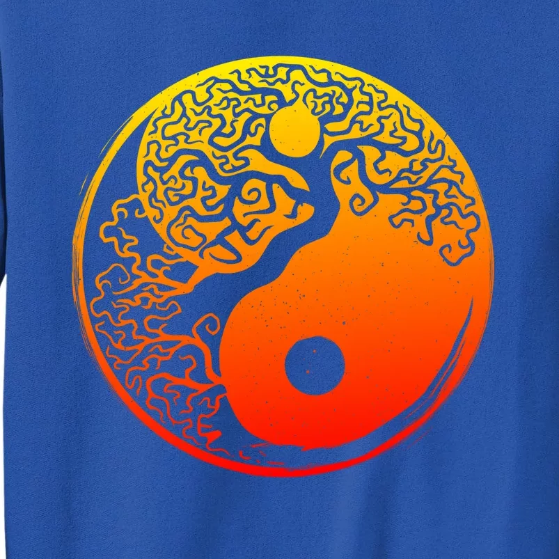 Yin Yang Bonsai Tree Japanese Cute Gift Golden Sun Buddhist Zen Tall Sweatshirt