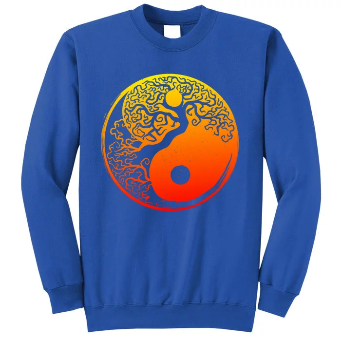 Yin Yang Bonsai Tree Japanese Cute Gift Golden Sun Buddhist Zen Tall Sweatshirt