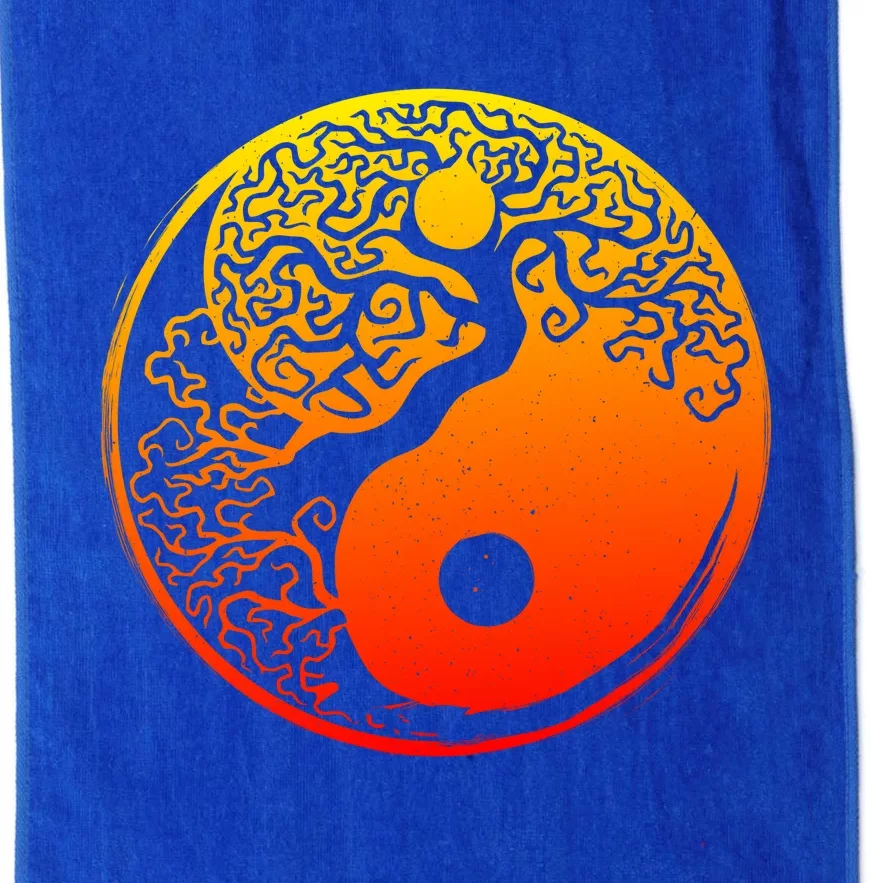 Yin Yang Bonsai Tree Japanese Cute Gift Golden Sun Buddhist Zen Platinum Collection Golf Towel