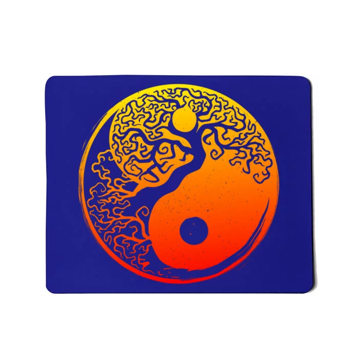 Yin Yang Bonsai Tree Japanese Gift Golden Sun Buddhist Zen Mousepad