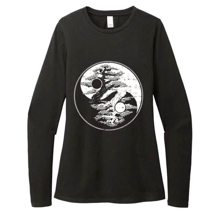 Yin Yang Bonsai Tree Spiritual Enso Circle Yoga Gift Idea Funny Gift Womens CVC Long Sleeve Shirt