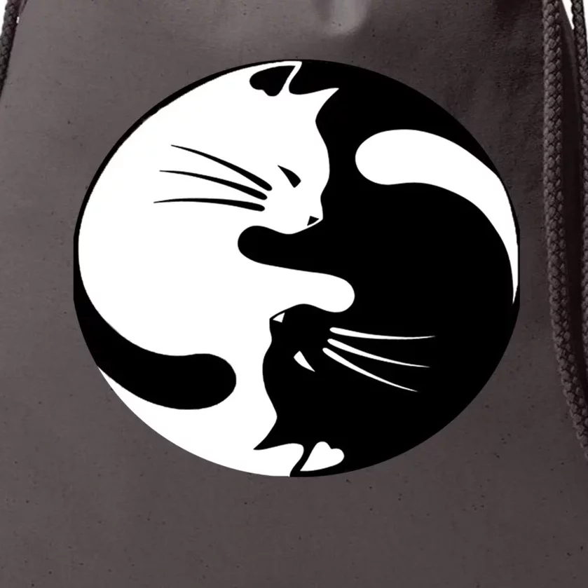 Ying Yang Cat Drawstring Bag