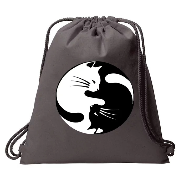 Ying Yang Cat Drawstring Bag