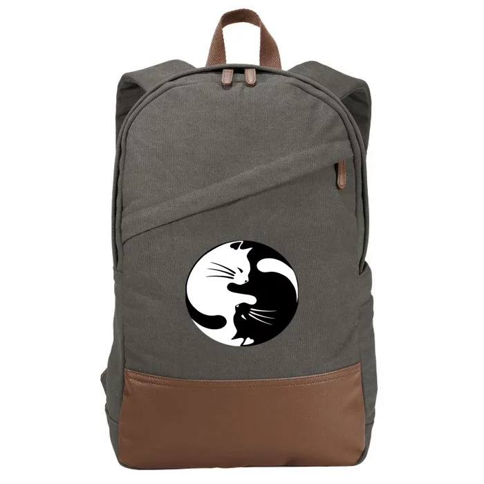 Ying Yang Cat Cotton Canvas Backpack