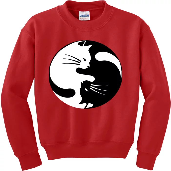 Ying Yang Cat Kids Sweatshirt