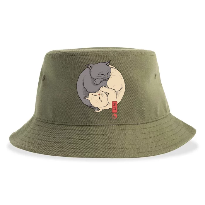 Yin Yang Cats Sustainable Bucket Hat