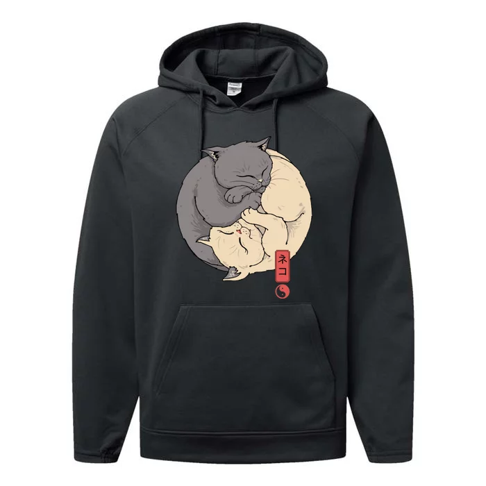 Yin Yang Cats Performance Fleece Hoodie