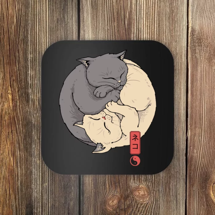 Yin Yang Cats Coaster