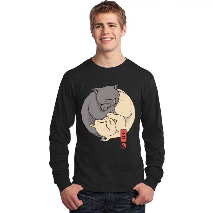 Yin Yang Cats Tall Long Sleeve T-Shirt