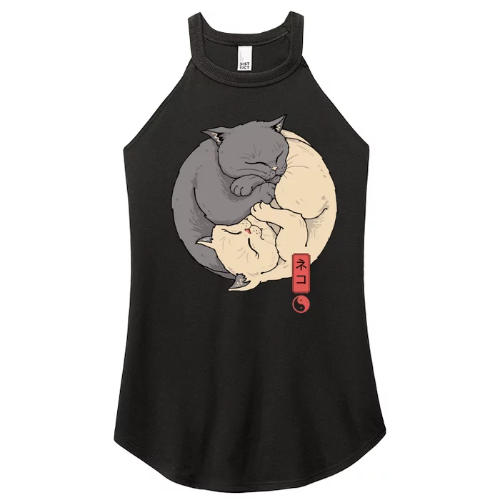 Yin Yang Cats Women’s Perfect Tri Rocker Tank