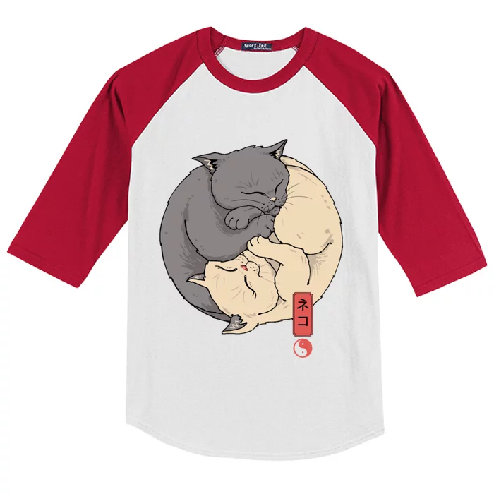 Yin Yang Cats Kids Colorblock Raglan Jersey