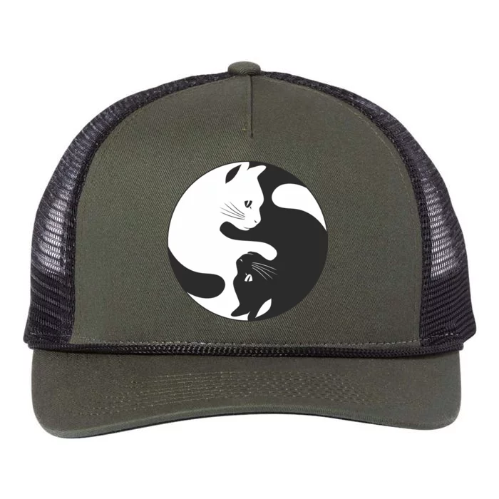 Ying Yang Cat Retro Rope Trucker Hat Cap