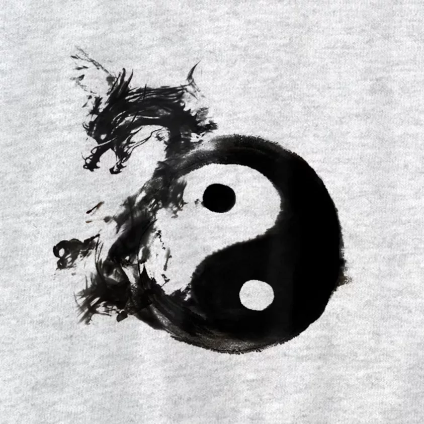 Yin Yang Dragon Water Ink Chinese Tai Chi Kids Sweatshirt