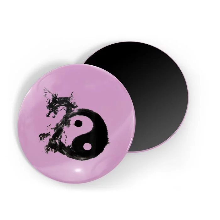 Yin Yang Dragon Water Ink Chinese Tai Chi Magnet