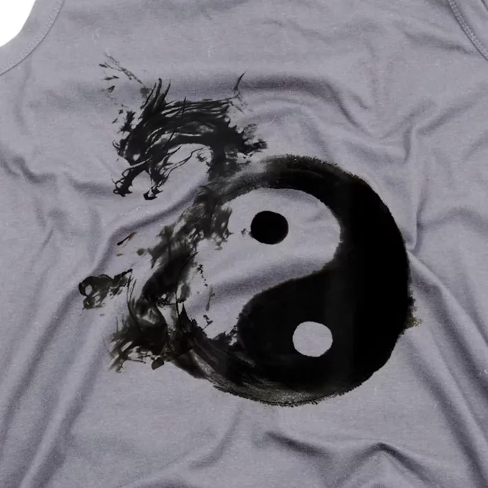 Yin Yang Dragon Water Ink Chinese Tai Chi Tank Top