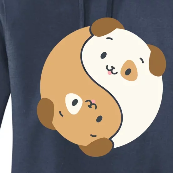 Yin Yang Dogs Cute Kawaii Dog Lover Yoga Gift Cute Gift Women's Pullover Hoodie