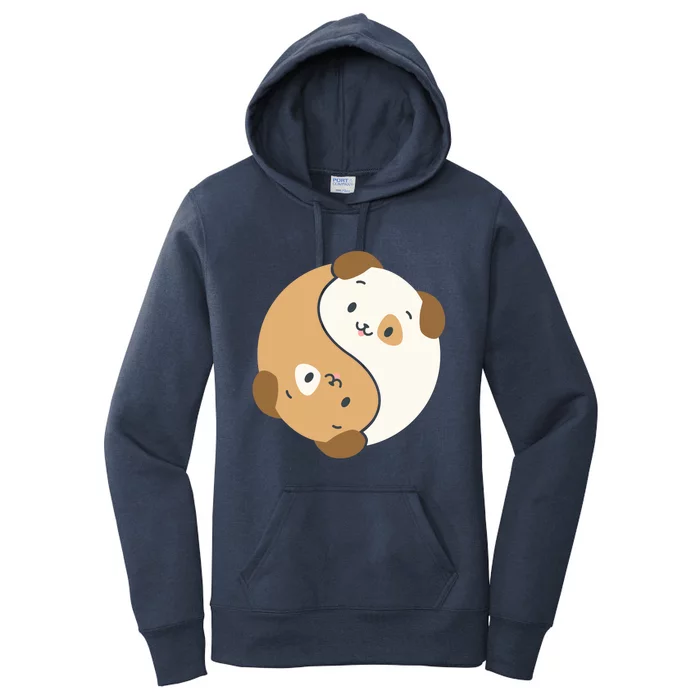 Yin Yang Dogs Cute Kawaii Dog Lover Yoga Gift Cute Gift Women's Pullover Hoodie