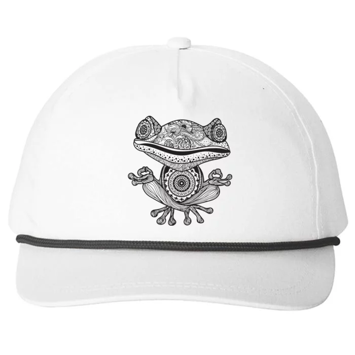 Yoga Yoga Frog Mandala Meditation Class Teacher Gift Snapback Five-Panel Rope Hat