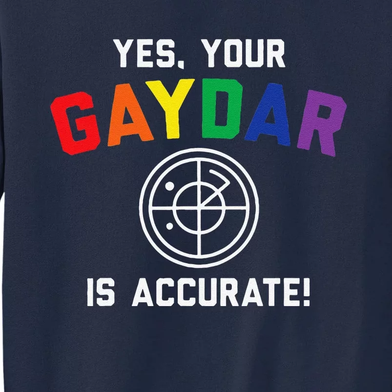 Yes Your Gaydar Is Accurate Funny Lgbt Tall Sweatshirt