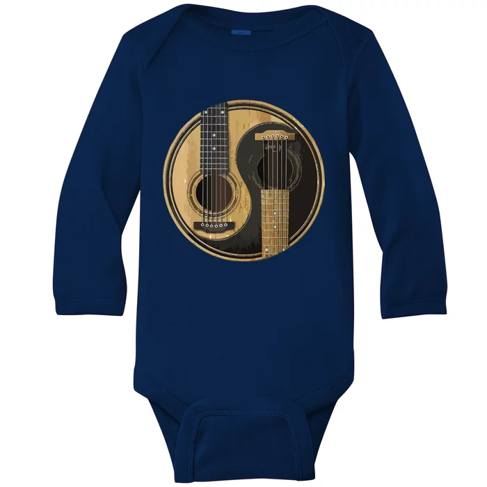 Ying Yang Guitar Guitar Player Baby Long Sleeve Bodysuit