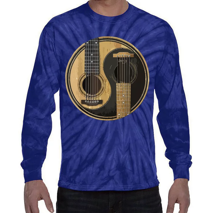 Ying Yang Guitar Guitar Player Tie-Dye Long Sleeve Shirt